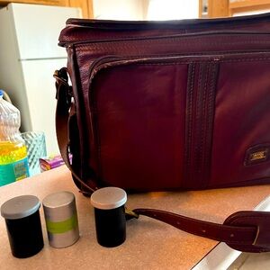 Vintage Land Leather camera bag shoulder strap made in Columbia Plus One Roll